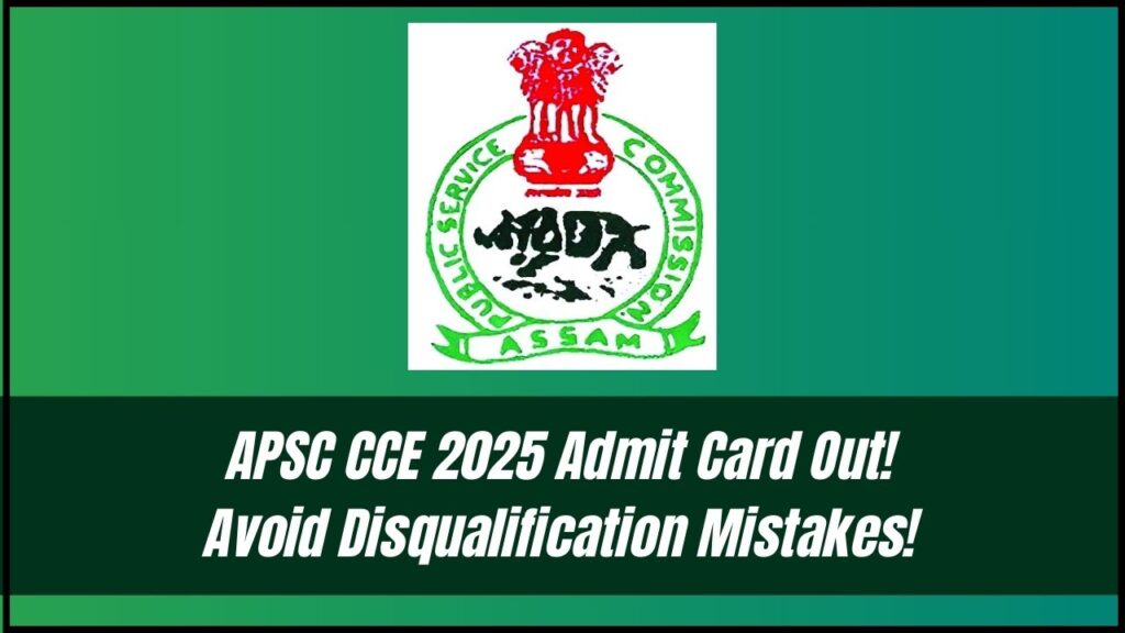 Just In: APSC CCE Admit Card 2025 Issued—These Mistakes Can Get You Disqualified! 1 Just In: APSC CCE Admit Card 2025 Issued—These Mistakes Can Get You Disqualified!