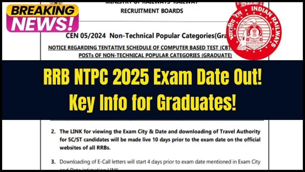 RRB NTPC 2025 Exam Date Announced—Graduate Level Candidates Must See These Key Details 1 RRB NTPC 2025 Exam Date Announced—Graduate Level Candidates Must See These Key Details