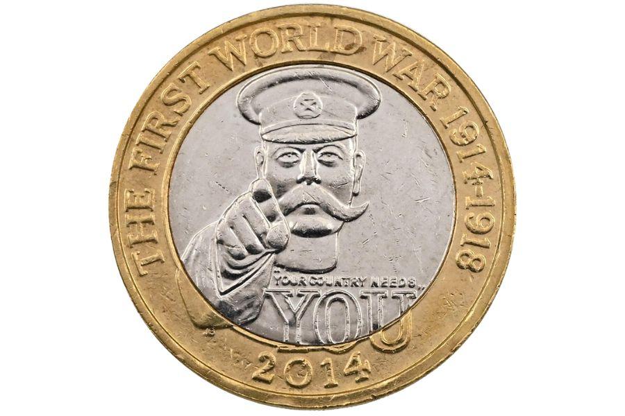 8 Rare Coins Worth Thousands Still in Circulation — Check Before You Accidentally Spend One 9 2014 Lord Kitchener £2 Coin (UK)