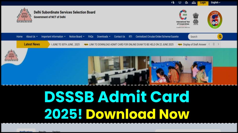 DSSSB Admit Card 2025 Out, Download June Month Hall Ticket 1 DSSSB Admit Card 2025